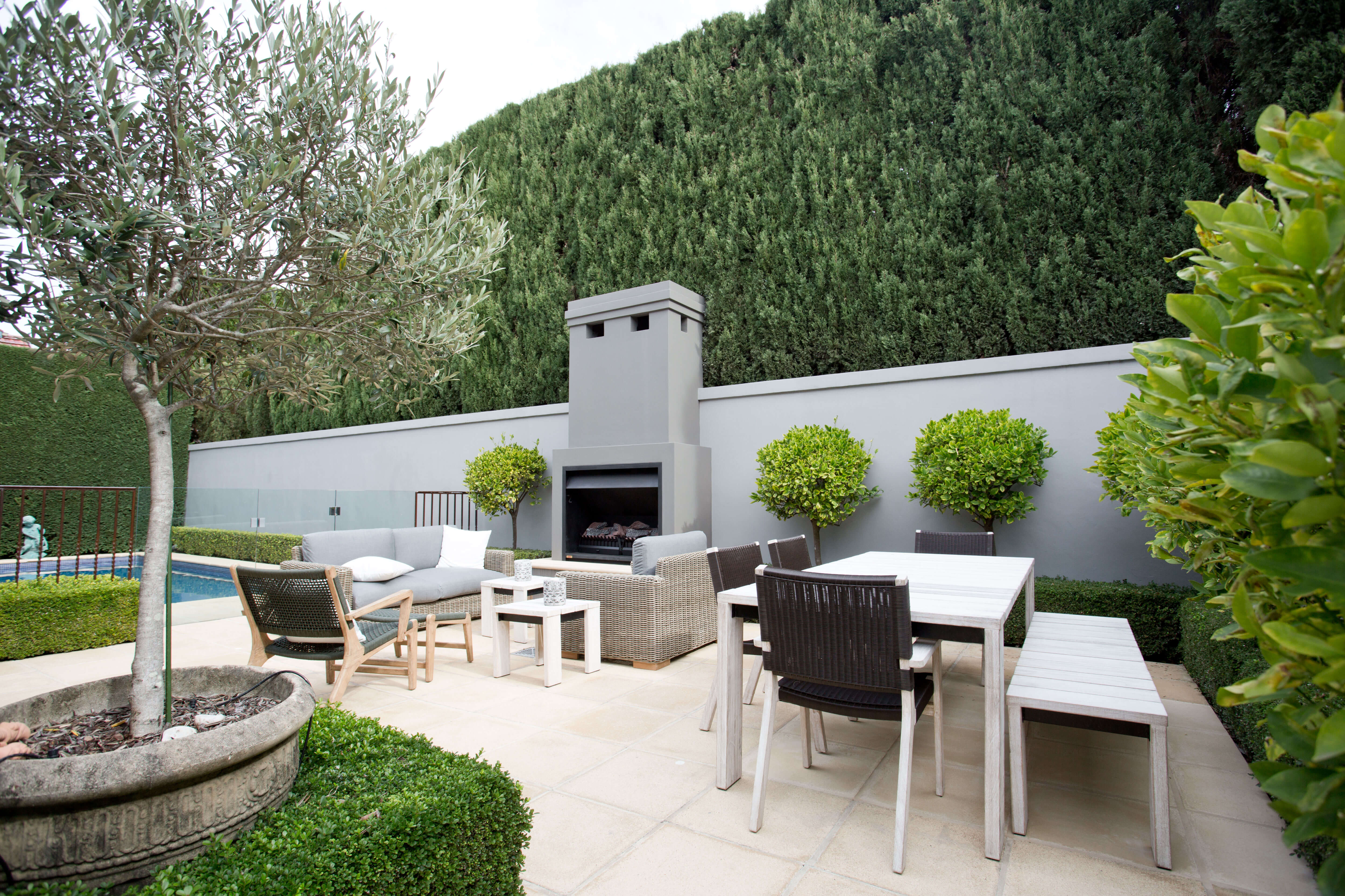 Fireplace and Balcony